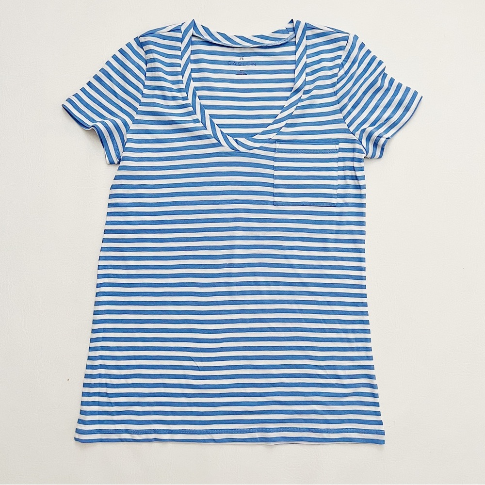 Caslon Striped Scoop Neck Top